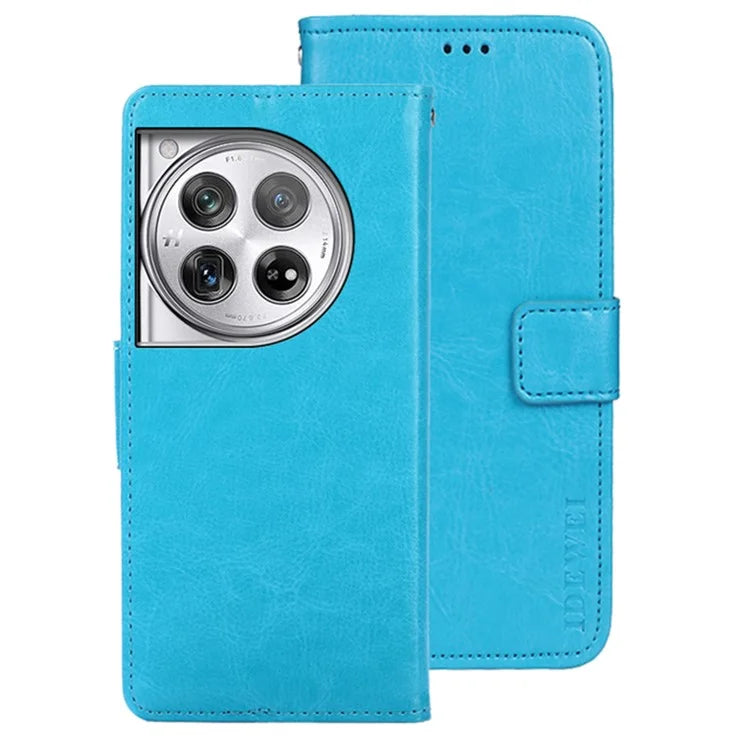 IDEWEI For OnePlus 12 5G Wallet Case Crazy Horse Pattern Folio Flip Leather Cover