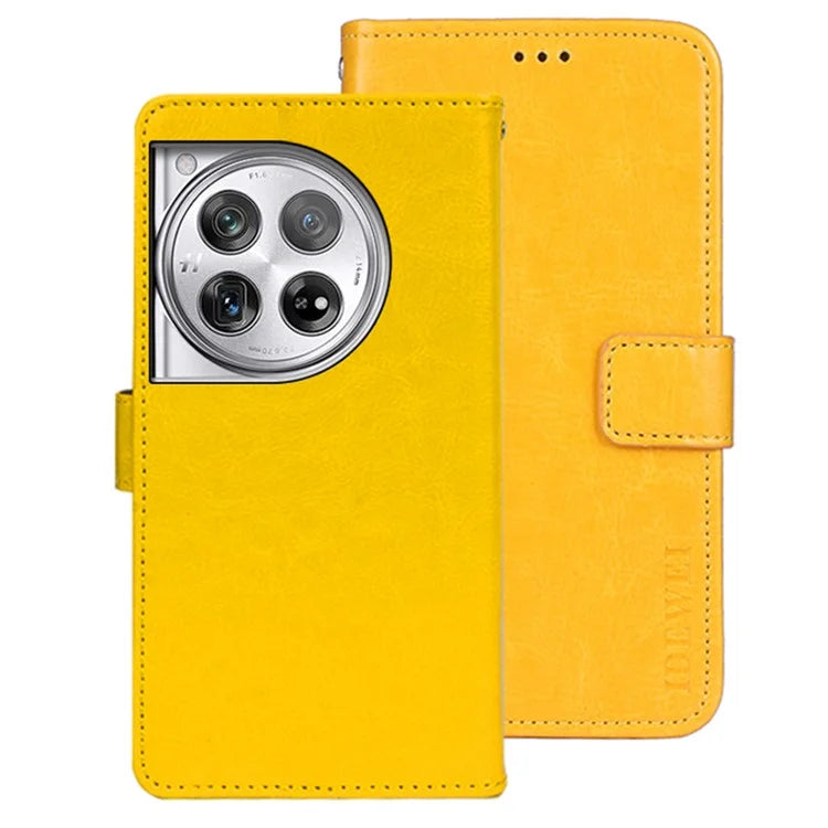IDEWEI For OnePlus 12 5G Wallet Case Crazy Horse Pattern Folio Flip Leather Cover