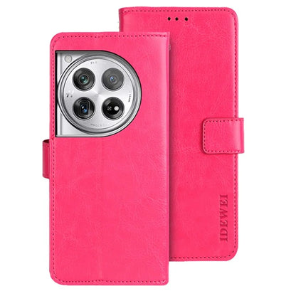 IDEWEI For OnePlus 12 5G Wallet Case Crazy Horse Pattern Folio Flip Leather Cover