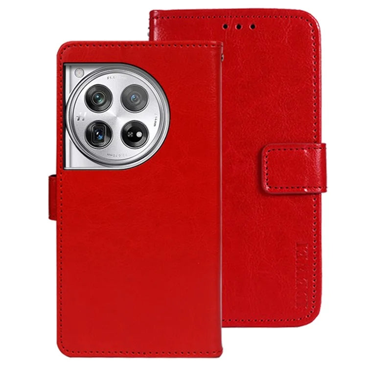 IDEWEI For OnePlus 12 5G Wallet Case Crazy Horse Pattern Folio Flip Leather Cover