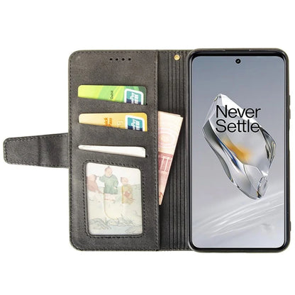 IDEWEI For OnePlus 12 5G Magnetic Case Leather	Calf Texture Shockproof Wallet Phone Cover