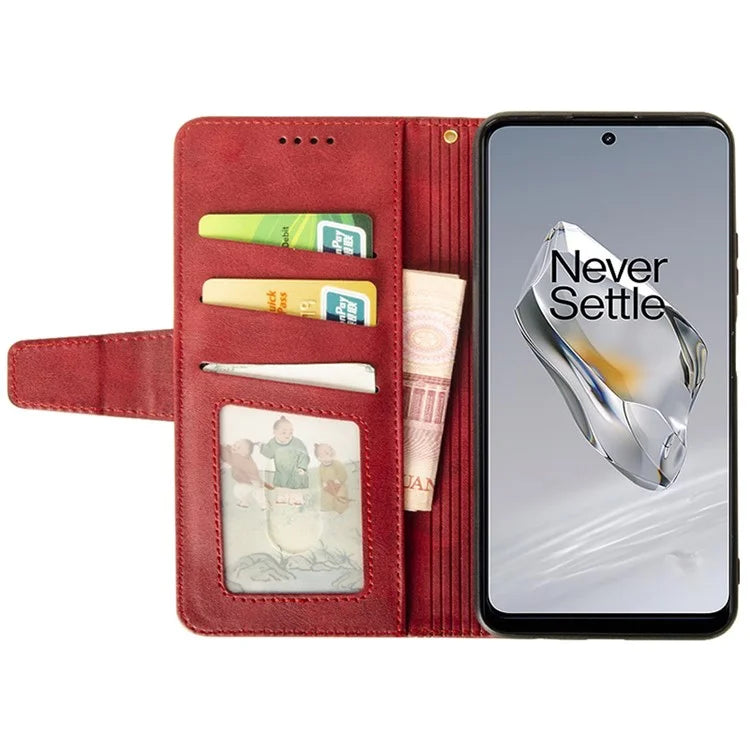 IDEWEI For OnePlus 12 5G Magnetic Case Leather	Calf Texture Shockproof Wallet Phone Cover