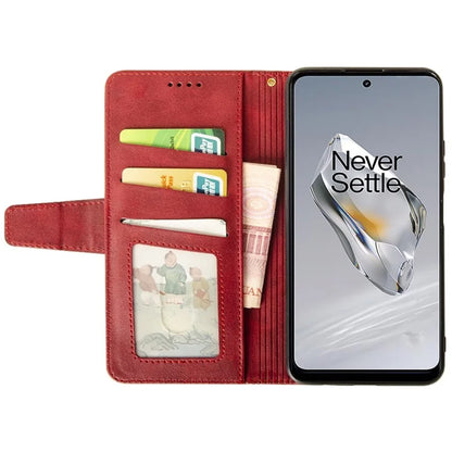 IDEWEI For OnePlus 12 5G Magnetic Case Leather	Calf Texture Shockproof Wallet Phone Cover