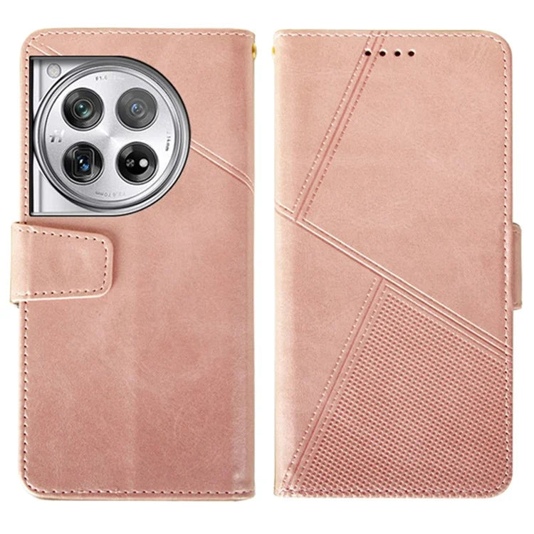 IDEWEI For OnePlus 12 5G Magnetic Case Leather	Calf Texture Shockproof Wallet Phone Cover