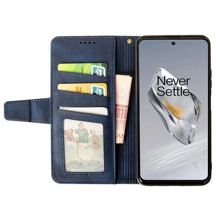IDEWEI For OnePlus 12 5G Magnetic Case Leather	Calf Texture Shockproof Wallet Phone Cover