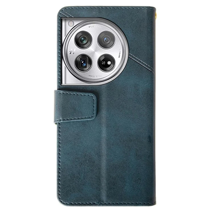 IDEWEI For OnePlus 12 5G Magnetic Case Leather	Calf Texture Shockproof Wallet Phone Cover