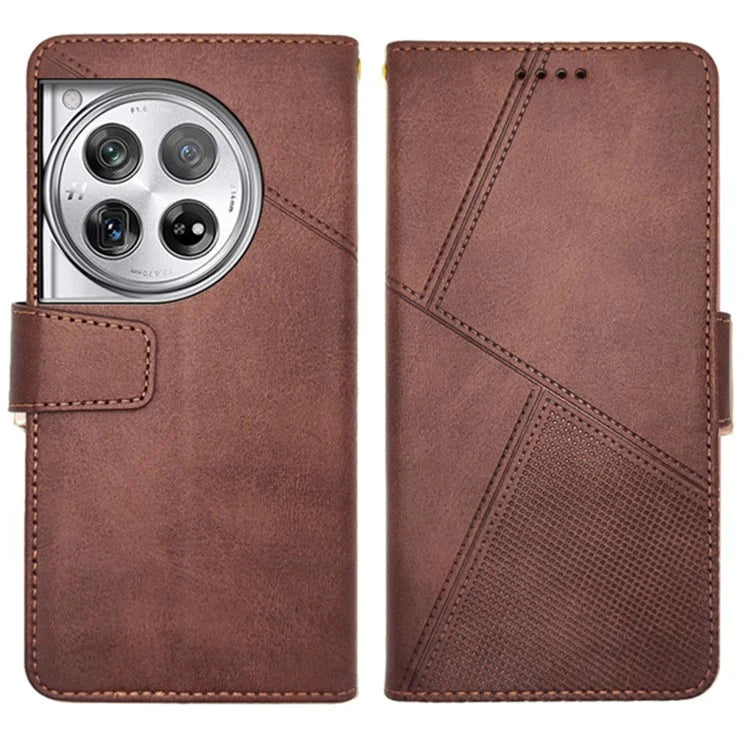 IDEWEI For OnePlus 12 5G Magnetic Case Leather	Calf Texture Shockproof Wallet Phone Cover