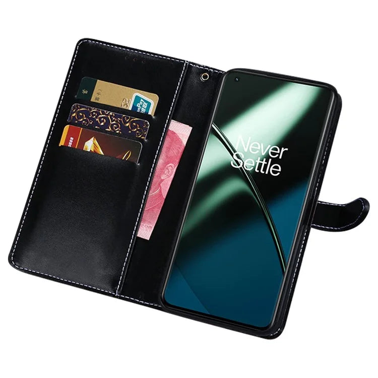 IDEWEI For OnePlus 12 5G Leather Phone Case Crocodile Texture Stand Wallet