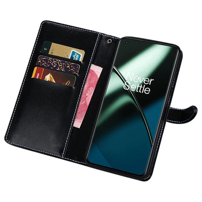 IDEWEI For OnePlus 12 5G Leather Phone Case Crocodile Texture Stand Wallet