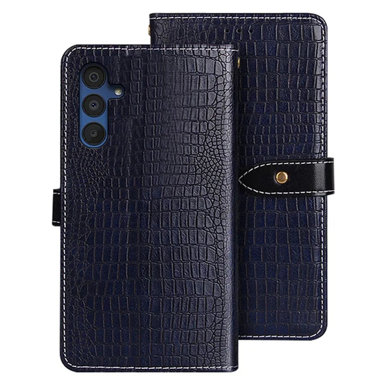 IDEWEI For Samsung Galaxy A15 5G Leather Case with Crocodile Texture Phone Wallet Cover