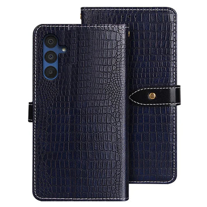 IDEWEI For Samsung Galaxy A15 5G Leather Case with Crocodile Texture Phone Wallet Cover
