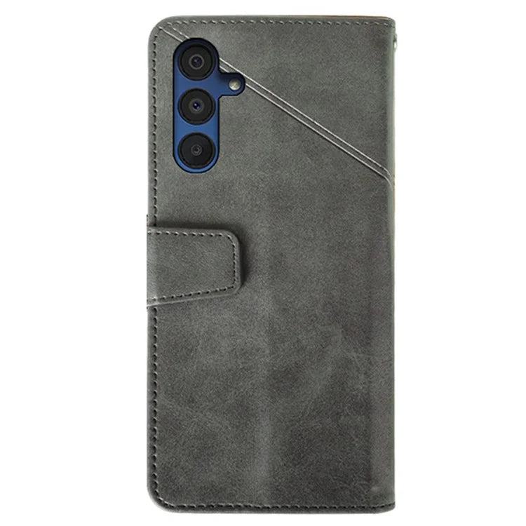 IDEWEI For Samsung Galaxy A15 5G Case Classic Calf Texture PU Leather Phone Stand Cover