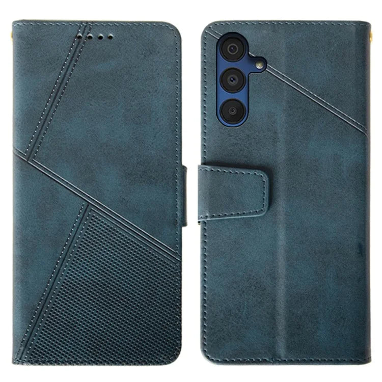IDEWEI For Samsung Galaxy A15 5G Case Classic Calf Texture PU Leather Phone Stand Cover