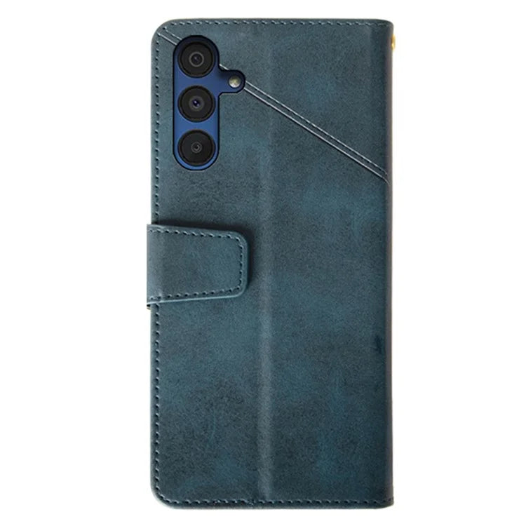IDEWEI For Samsung Galaxy A15 5G Case Classic Calf Texture PU Leather Phone Stand Cover