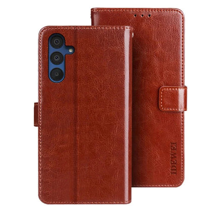 IDEWEI For Samsung Galaxy A15 5G Case Crazy Horse Texture Leather Wallet Cover