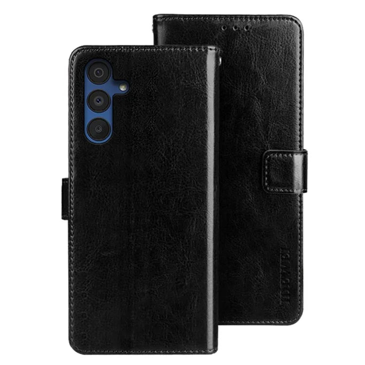 IDEWEI For Samsung Galaxy A15 5G Case Crazy Horse Texture Leather Wallet Cover