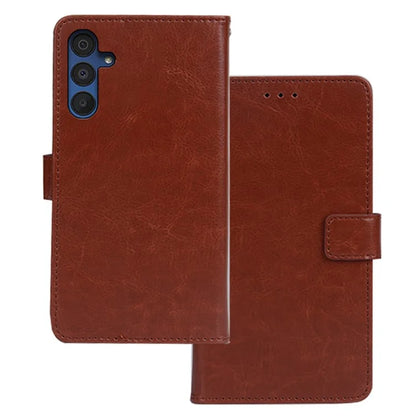 IDEWEI For Samsung Galaxy A15 5G Leather Case with Crazy Horse Texture Wallet Stand