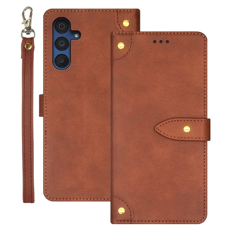IDEWEI For Samsung Galaxy A15 5G Leather Case Stand Phone Cover Card Holder