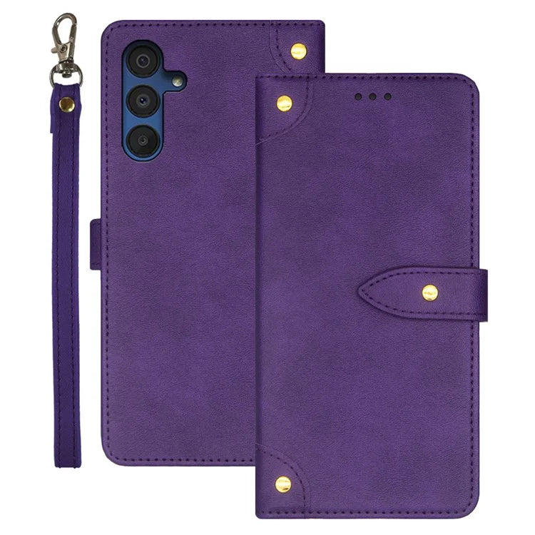 IDEWEI For Samsung Galaxy A15 5G Leather Case Stand Phone Cover Card Holder