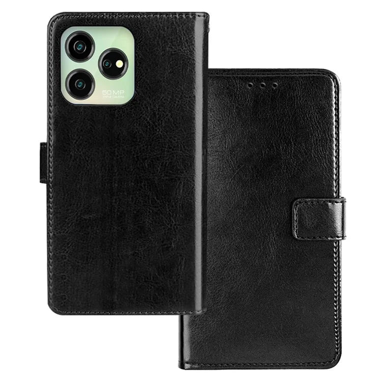 IDEWEI For ZTE Axon 50 Lite Wallet Case Crazy Horse Pattern Leather Cover