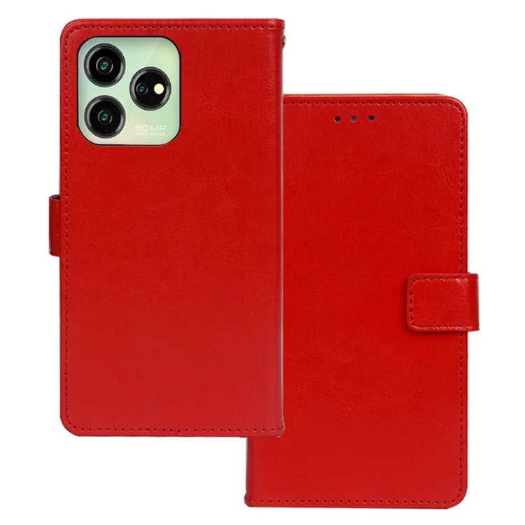 IDEWEI For ZTE Axon 50 Lite Wallet Case Crazy Horse Pattern Leather Cover