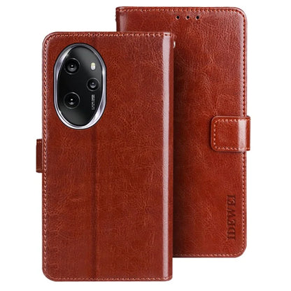 IDEWEI For Honor 100 Pro 5G Flip Leather Case Crazy Horse Pattern Wallet Phone Cover