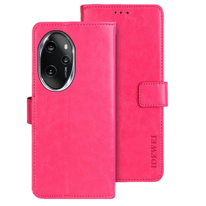 IDEWEI For Honor 100 Pro 5G Flip Leather Case Crazy Horse Pattern Wallet Phone Cover