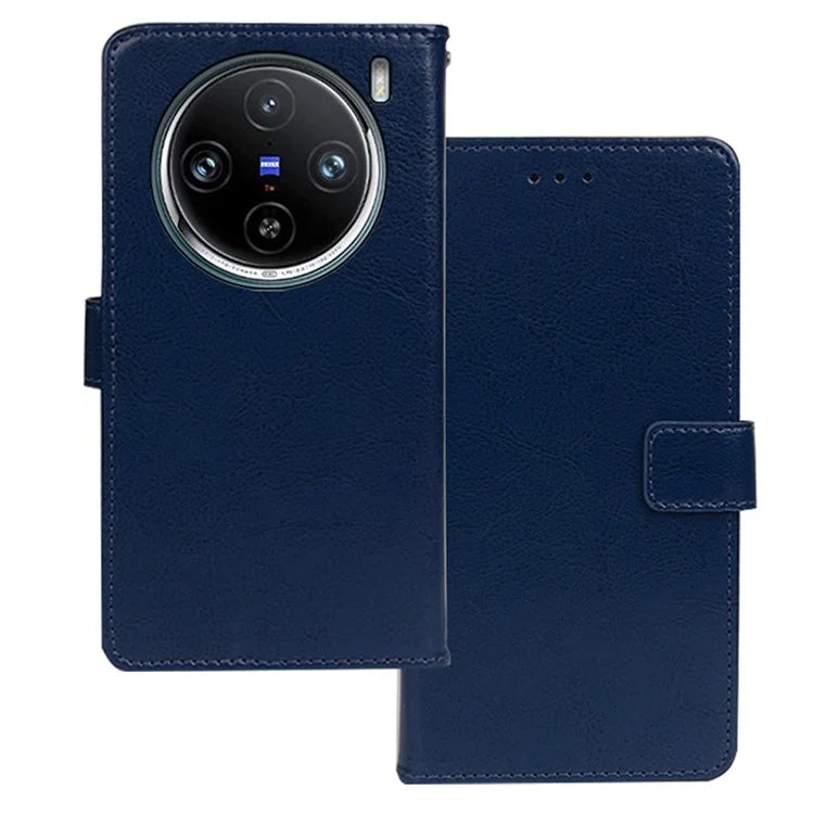 IDEWEI For vivo X100 Pro 5G Phone Case Crazy Horse Wallet Leather Cover