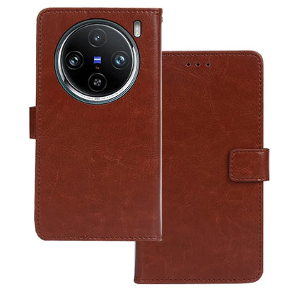 IDEWEI For vivo X100 Pro 5G Phone Case Crazy Horse Wallet Leather Cover