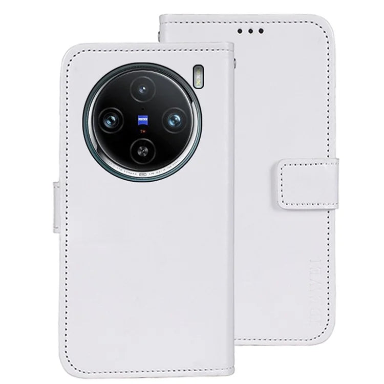 IDEWEI For vivo X100 Pro 5G Phone Case Crazy Horse Pattern Flip Phone Wallet Cover