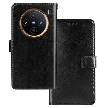 IDEWEI For vivo X100 5G Crazy Horse Leather Case Phone Wallet Stand