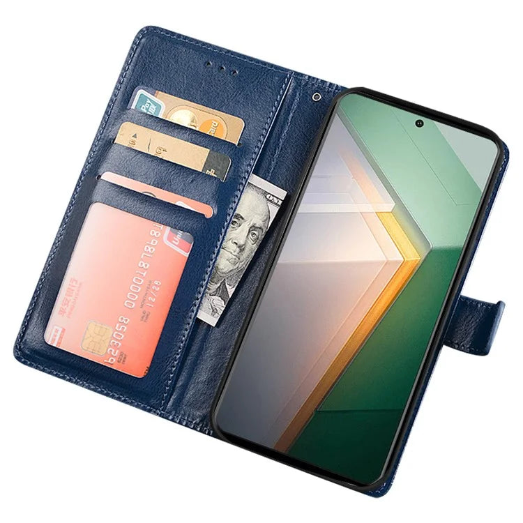 IDEWEI For vivo X100 5G Crazy Horse Leather Case Phone Wallet Stand