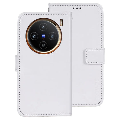 IDEWEI For vivo X100 5G Phone Leather Flip Case Wallet Stand Crazy Horse Texture