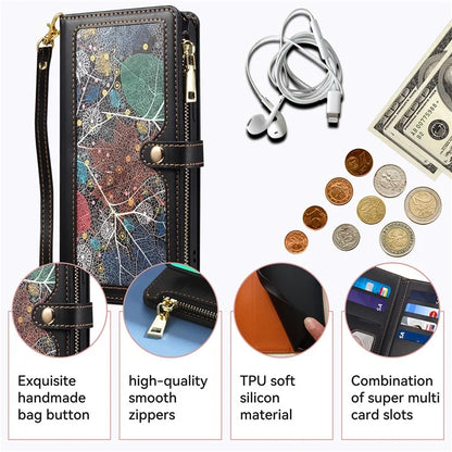 ESEBLE Galaxy Series For Samsung Galaxy A55 5G Leather Case Wallet Stand Cover with Strap
