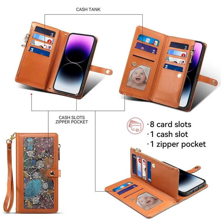 ESEBLE Galaxy Series For Samsung Galaxy A55 5G Leather Case Wallet Stand Cover with Strap