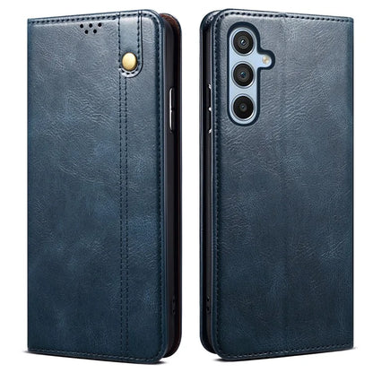 For Samsung Galaxy A55 5G Case Wallet Stand Leather Cover Waxy Crazy Horse Texture
