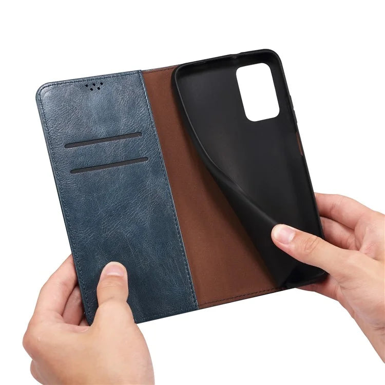 For Samsung Galaxy A55 5G Case Wallet Stand Leather Cover Waxy Crazy Horse Texture