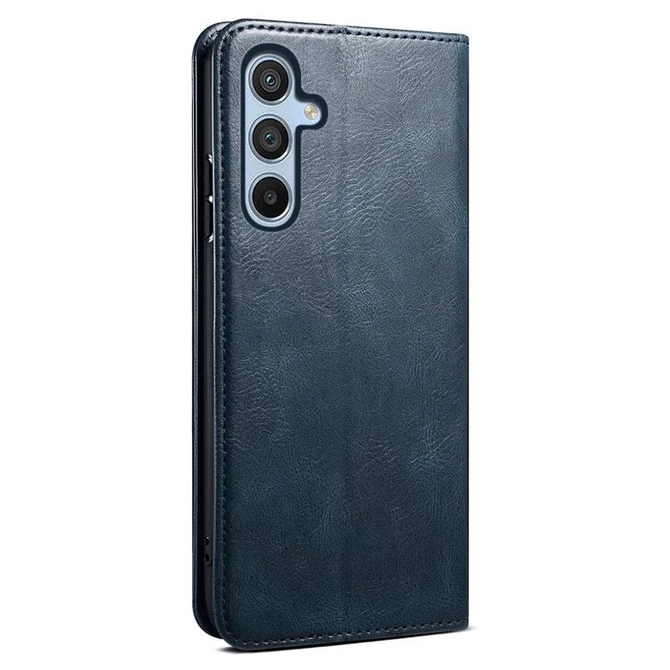 For Samsung Galaxy A55 5G Case Wallet Stand Leather Cover Waxy Crazy Horse Texture