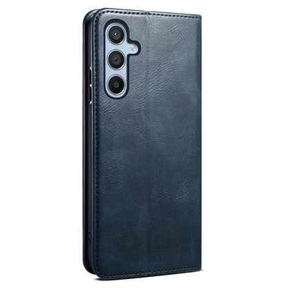 For Samsung Galaxy A55 5G Case Wallet Stand Leather Cover Waxy Crazy Horse Texture