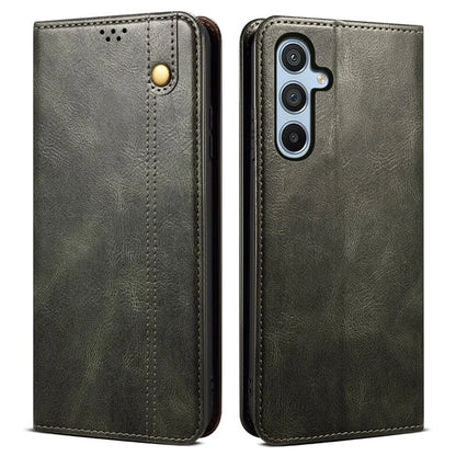 For Samsung Galaxy A55 5G Case Wallet Stand Leather Cover Waxy Crazy Horse Texture
