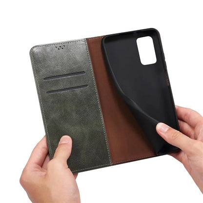 For Samsung Galaxy A55 5G Case Wallet Stand Leather Cover Waxy Crazy Horse Texture