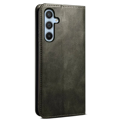 For Samsung Galaxy A55 5G Case Wallet Stand Leather Cover Waxy Crazy Horse Texture