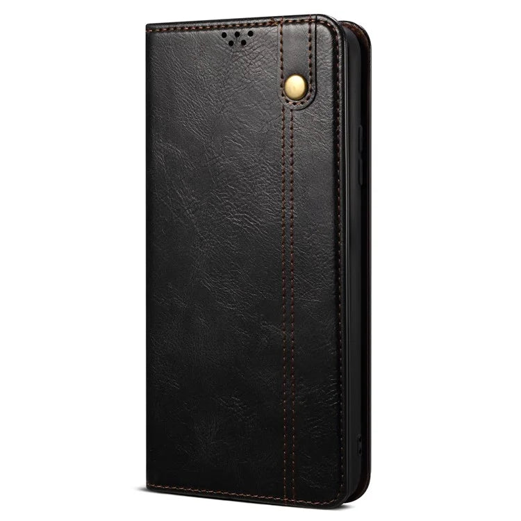 For Samsung Galaxy A55 5G Case Wallet Stand Leather Cover Waxy Crazy Horse Texture
