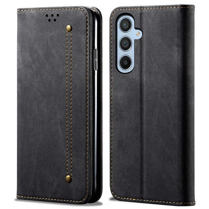 For Samsung Galaxy A55 5G Case Wallet Jeans Cloth Texture Leather Stand Cover