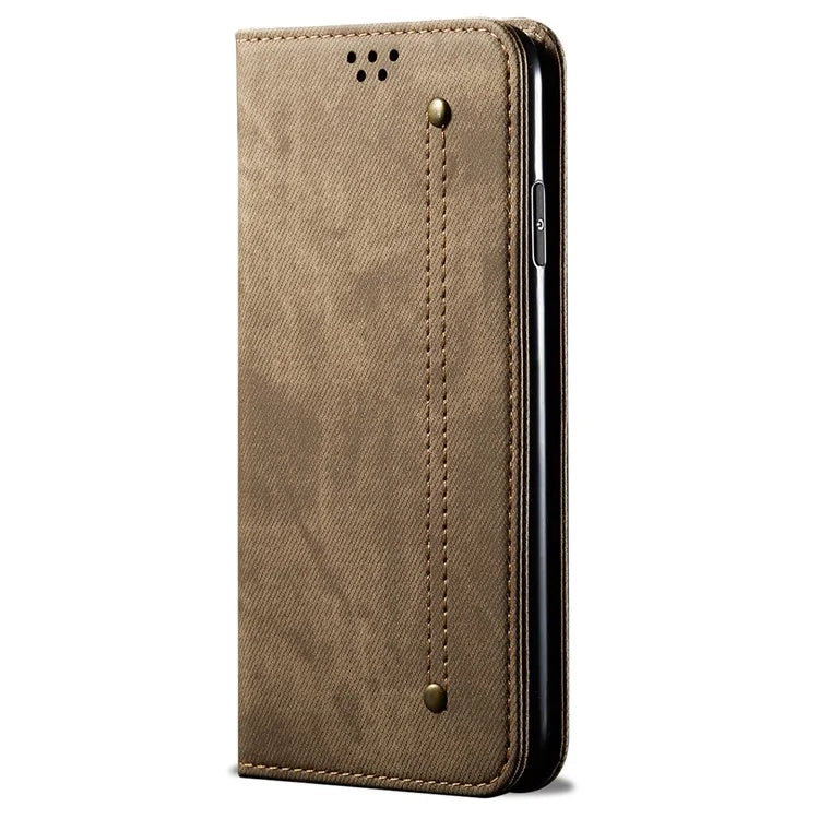For OnePlus 12 5G Case with Stand Jeans Cloth Texture Wallet Leather Cover