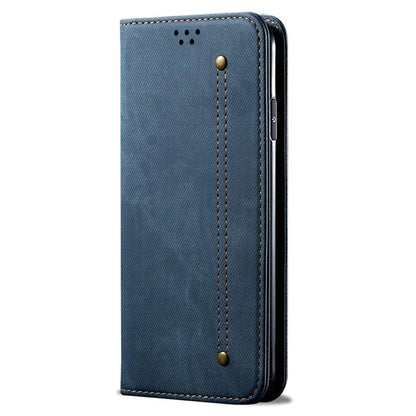 For OnePlus 12 5G Case with Stand Jeans Cloth Texture Wallet Leather Cover