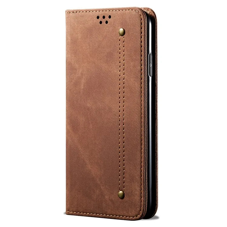 For OnePlus 12 5G Case with Stand Jeans Cloth Texture Wallet Leather Cover