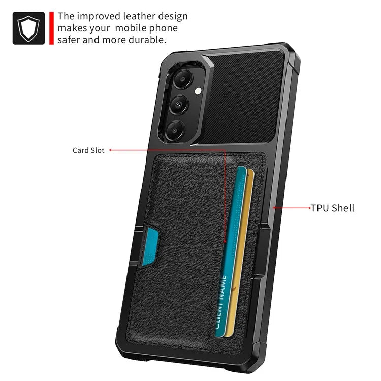 For Samsung Galaxy A05s 4G Case ZM02 Drop-proof PU+TPU Cover with Card Slot
