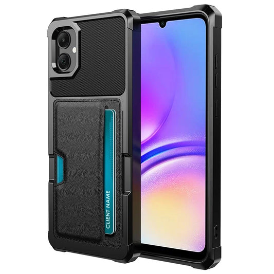 For Samsung Galaxy A05 4G Case with Card Holder ZM02 Shockproof PU+TPU Cover