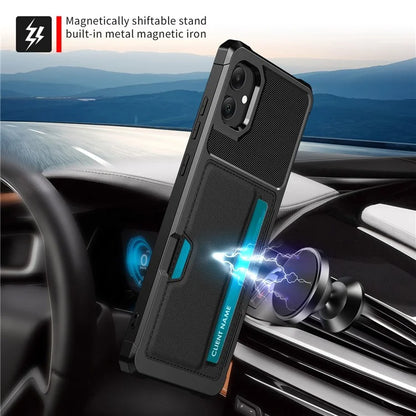 For Samsung Galaxy A05 4G Case with Card Holder ZM02 Shockproof PU+TPU Cover